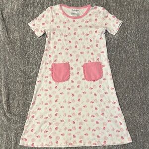 EUC Smockingbird floral bunny print nightgown with ruffle pockets size 12